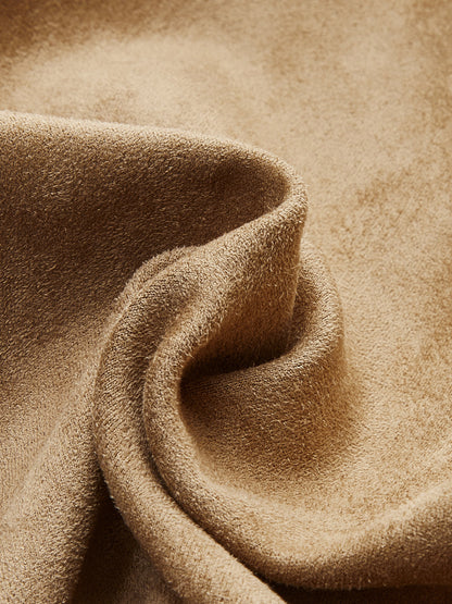 Suede Effect Soft Button Lapel Jacket