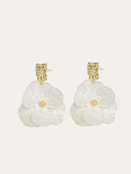 Golden Floral Dangle Earrings