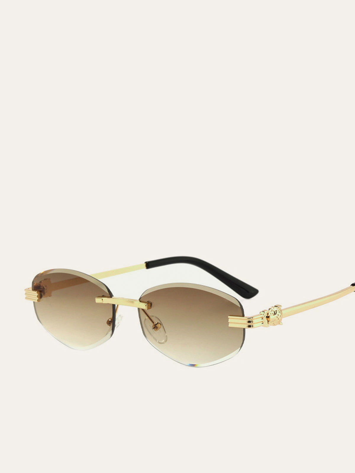 Golden Rimless Gradient Sunglasses