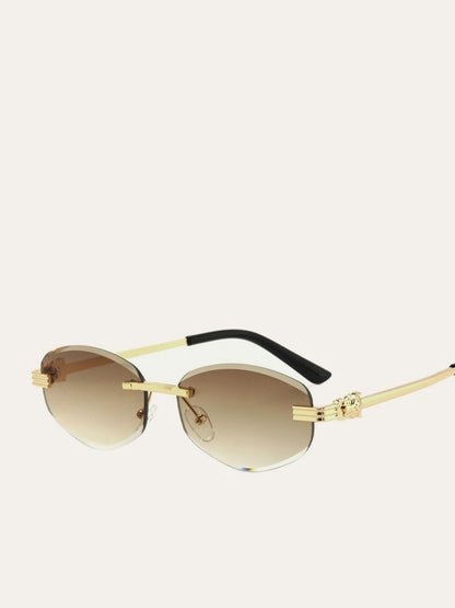 Golden Rimless Gradient Sunglasses