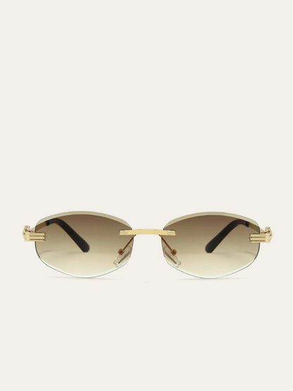 Golden Rimless Gradient Sunglasses