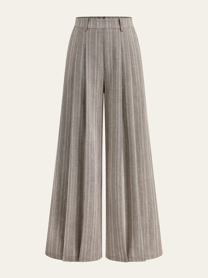 Linen Blend Wide-Leg Pants