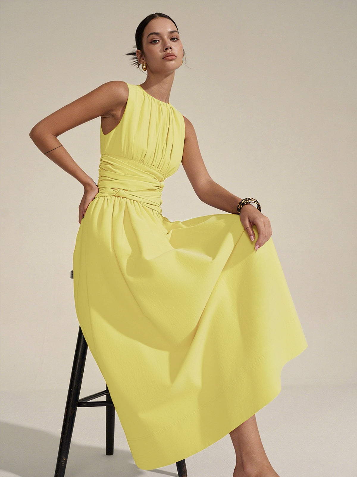 Ruched Waist Maxi Dress