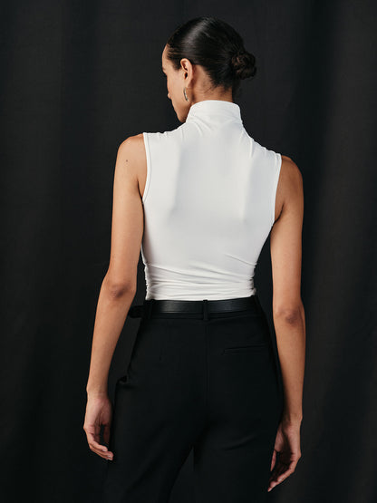 Cross Neck Ruched Tank Top