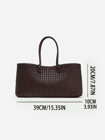 Woven PU Tote Bag