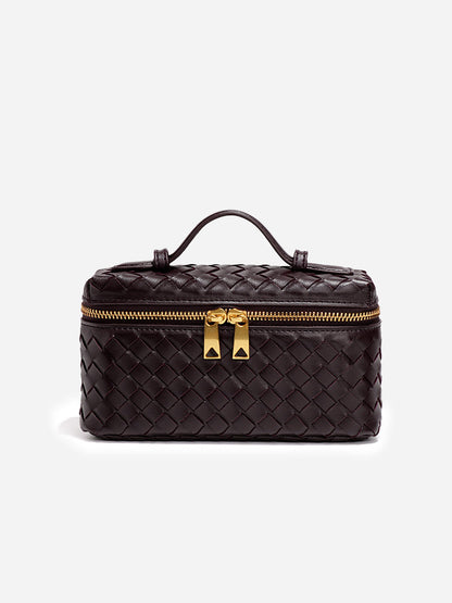 Woven PU Leather Box Bag