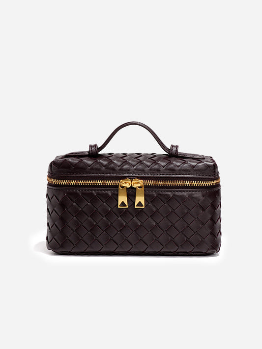 Woven PU Leather Box Bag