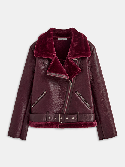 Zipper Belted Soft Fleece Jacket