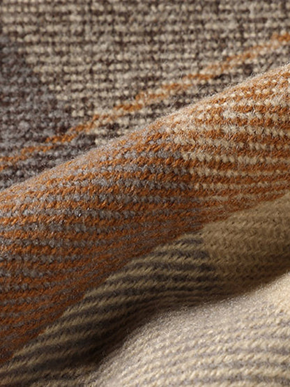 Plaid Fringed Winter Scarf