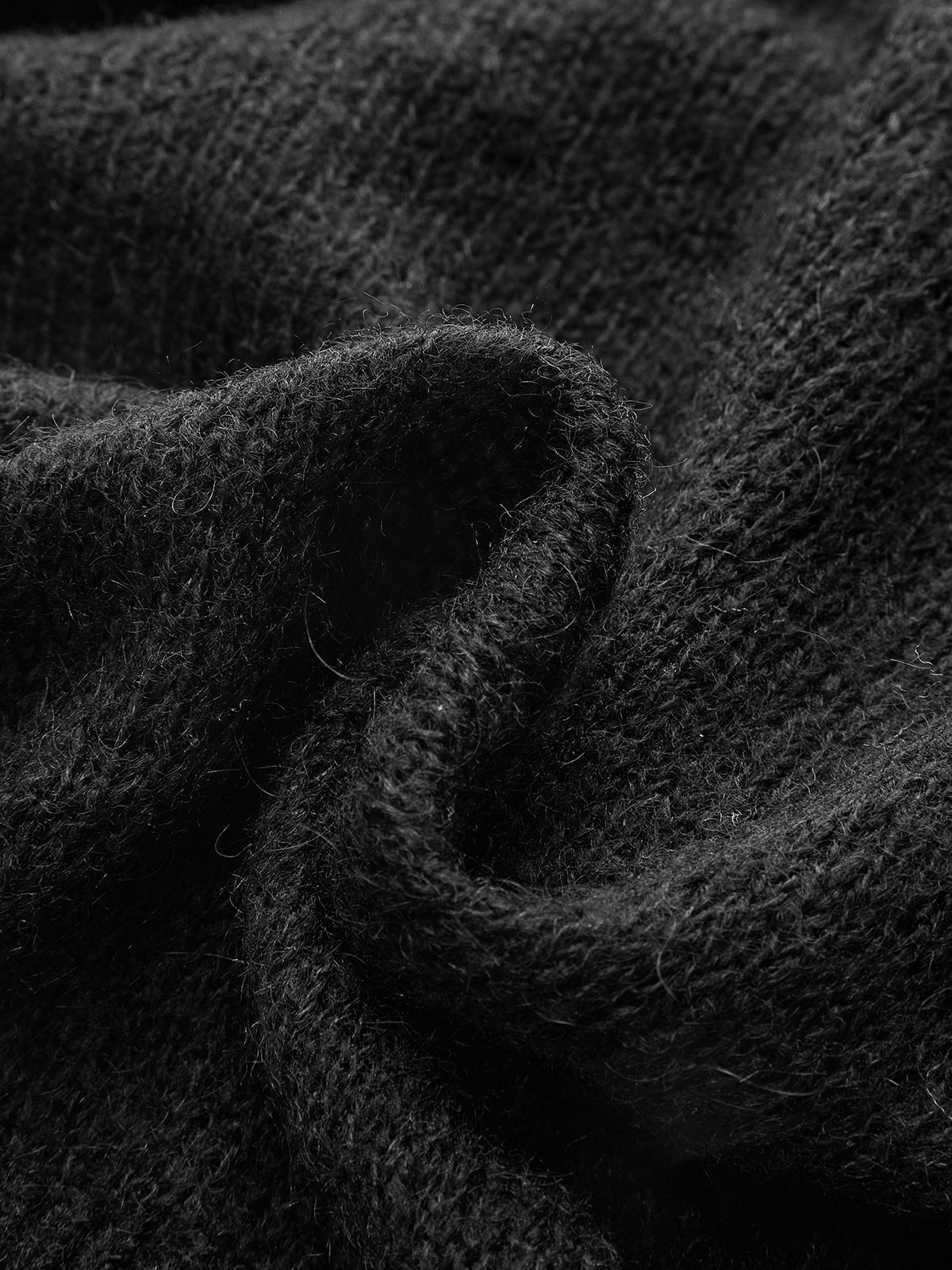 Wool Blend Lace V-Neck Button Knit Top