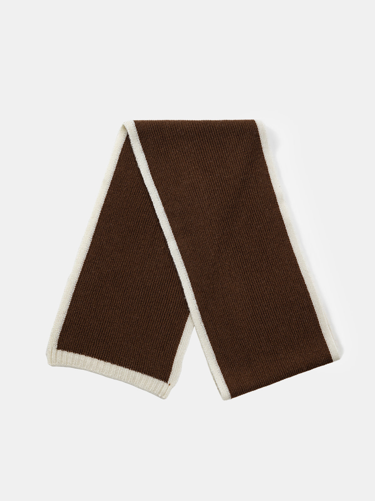 Contrast Trim Wool Knit Scarf