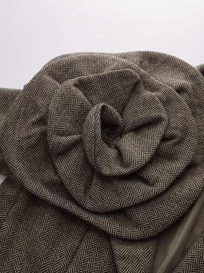 Large 3D Flower Single Button Tweed Blazer