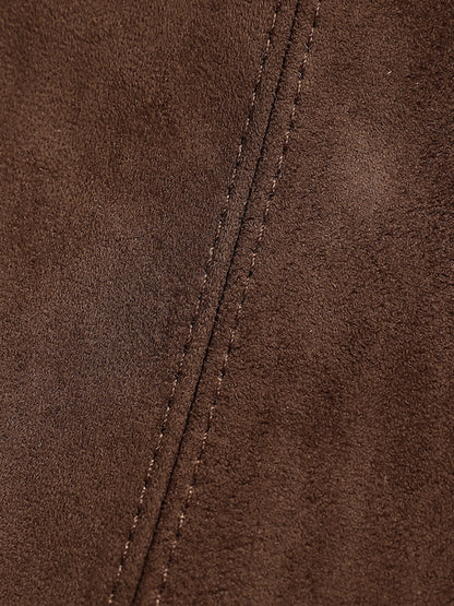 Suede Effect Large-Capacity Tote Bag