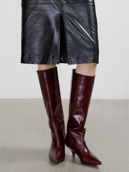 Pointed Toe Knee-High Boots