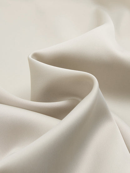 Satin Asymmetric Ruched Top & Midi Skirt Set