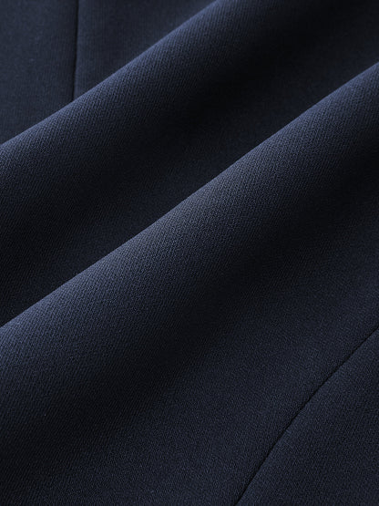 Belted Pleated Sleeveless Blazer Dress