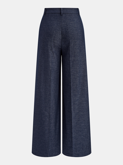 Asymmetric Wrap Wide-Leg Pants