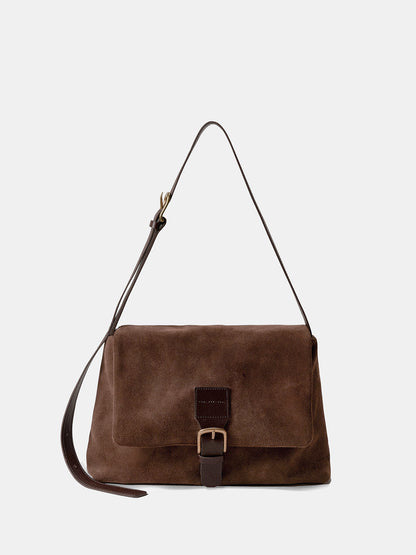Suede Effect Shoulder Bag