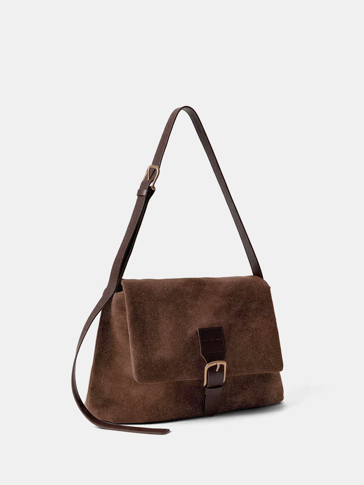 Suede Effect Shoulder Bag