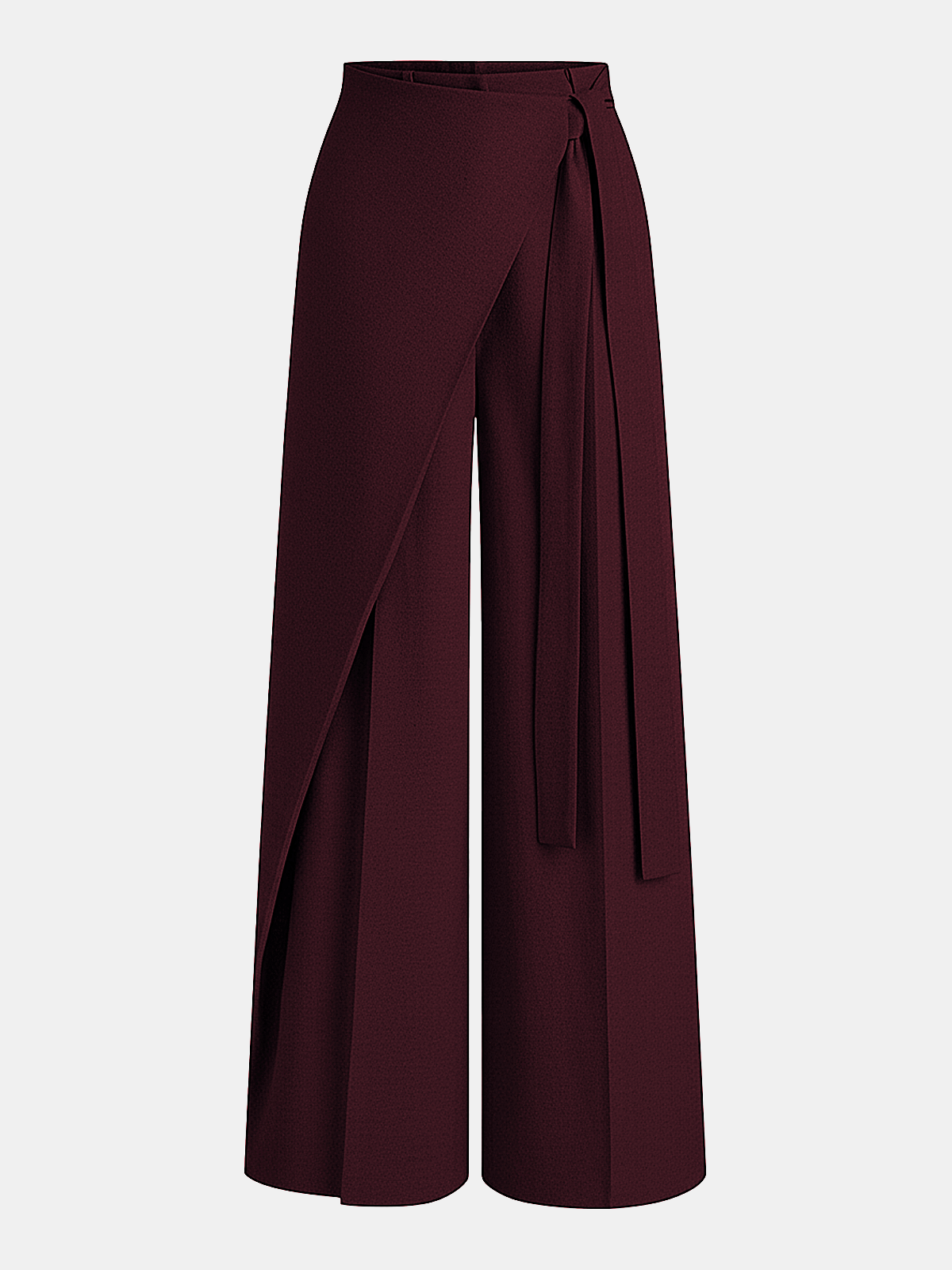 Asymmetric Wrap Wide-Leg Pants
