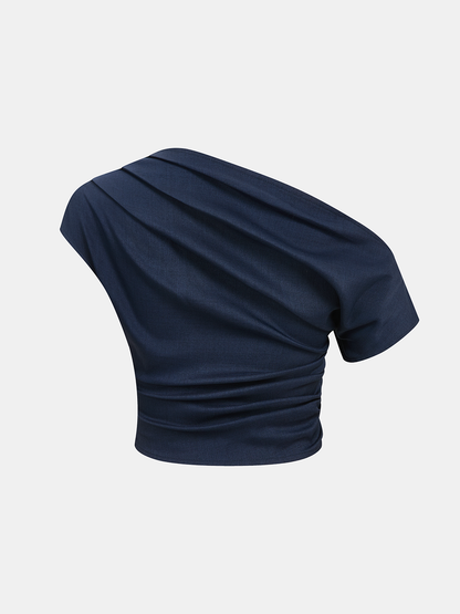 One-Shoulder Top & Wide-Leg Pants Set