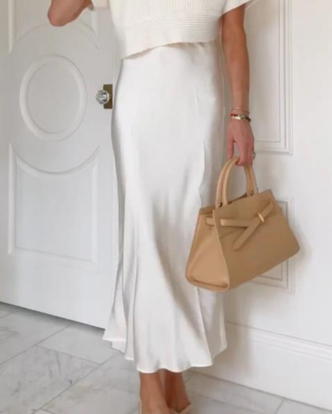 Facerya Knitted Top & Silk Skirt