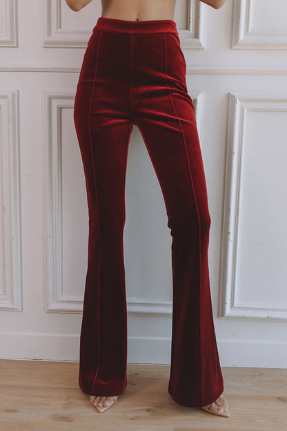 Facerya Velvet Blazer Suit & Loose Pants Set