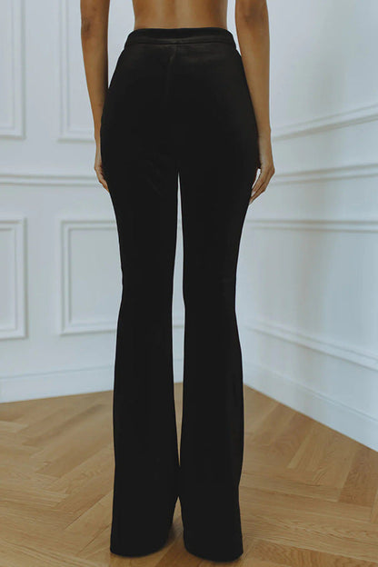 Facerya Velvet Blazer Suit & Loose Pants Set