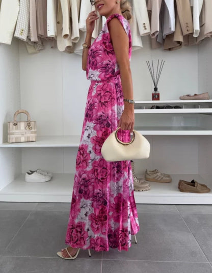 Facerya Top And Pleated Wide Leg Pants Set