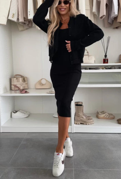 Facerya Slip Dress And Jacket Set